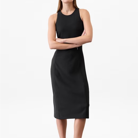 Athleta Seasoft Rib Olive (not black)Midi Dress. New in bag - Picture 1 of 4